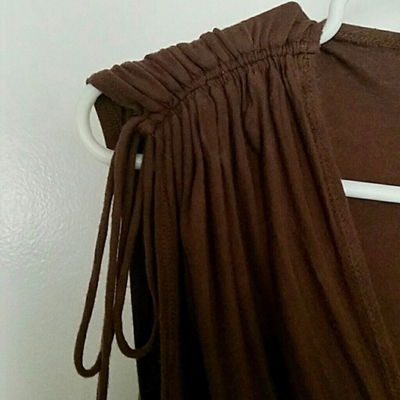 Cache Chocolate Brown Top with Beaded embelishment - Picture 4 of 4
